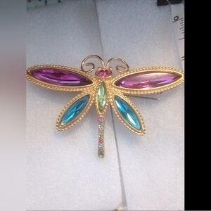 Elegant Multicolor Dragonfly Brooch